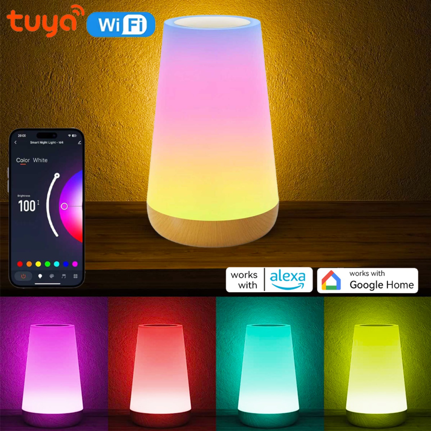 Conference Table Round - USB-перезаряжаемая умная настольная лампа Tuya WiFi