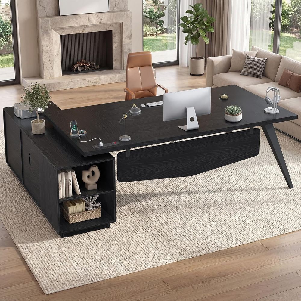 Office Furniture Outlet - L-образный офисный стол 70.3 с розетками,