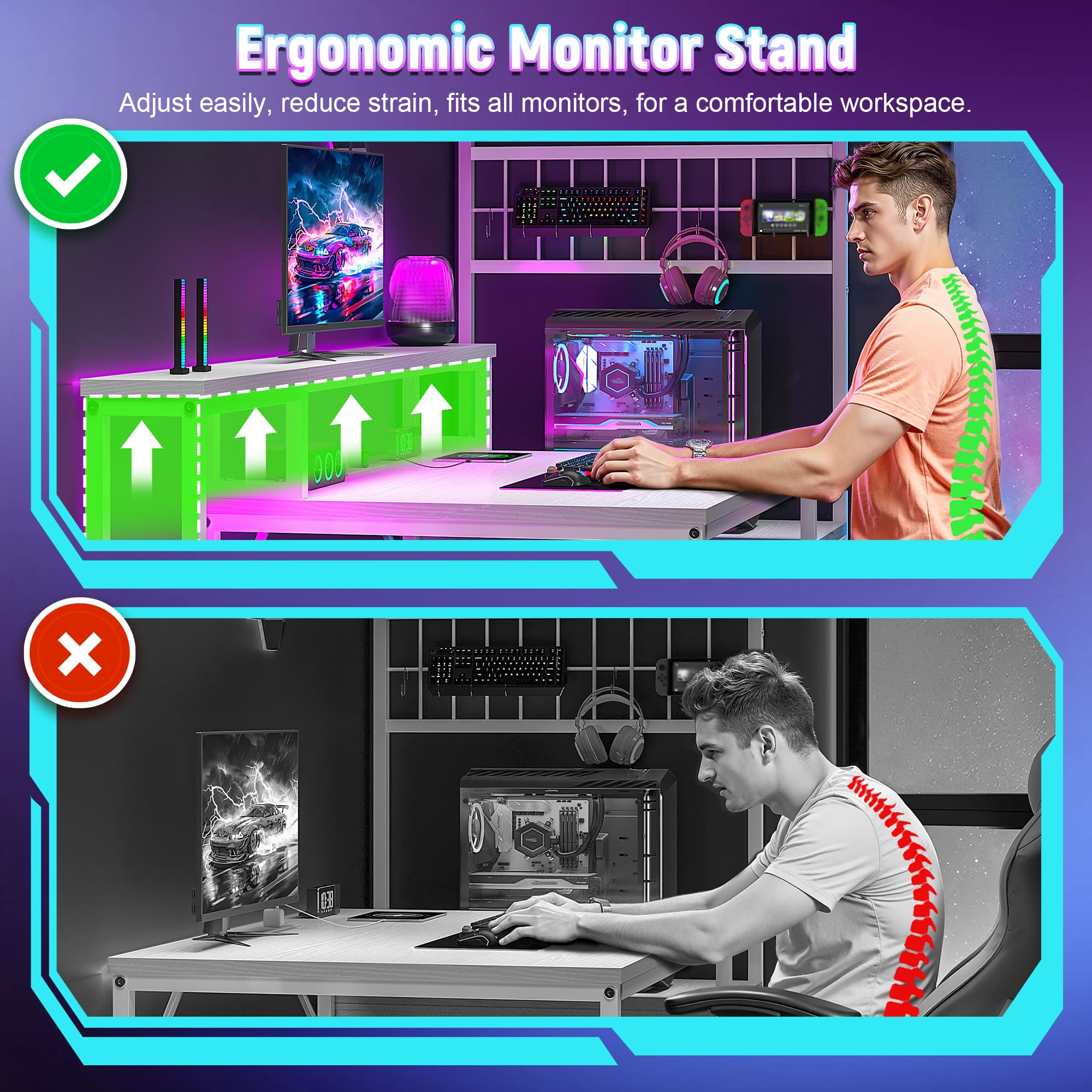 Игровой компьютерный стол EnHo – обзор и цена Gaming Desk With Hutch