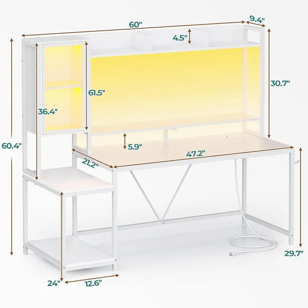 Игровой стол с 60 светодиодным – обзор и цена Gaming Desk With Hutch