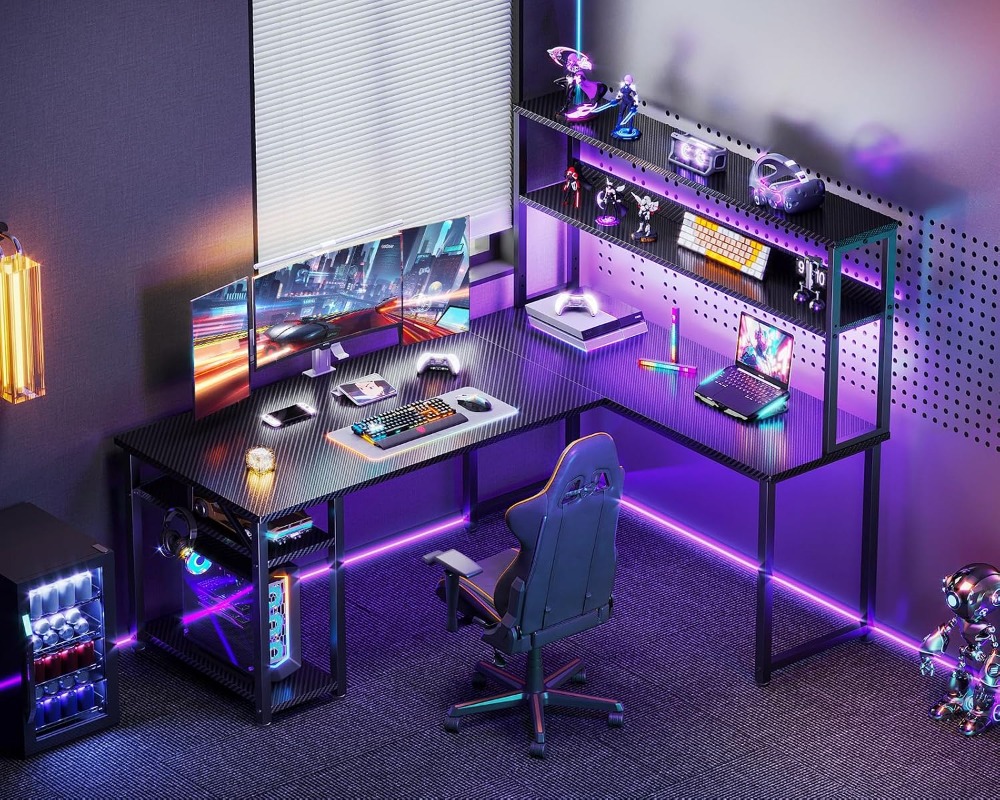 Игровой L-образный стол 53 дюй – обзор и цена Gaming Desk With Hutch