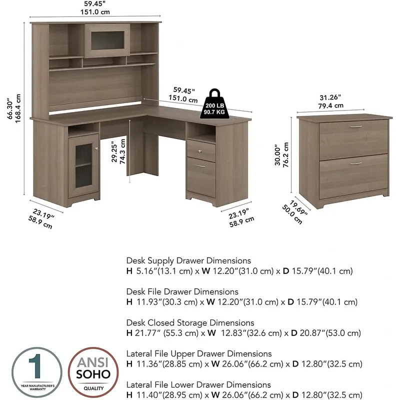 Компьютерный стол L-образной ф – обзор и цена File Cabinet Lateral