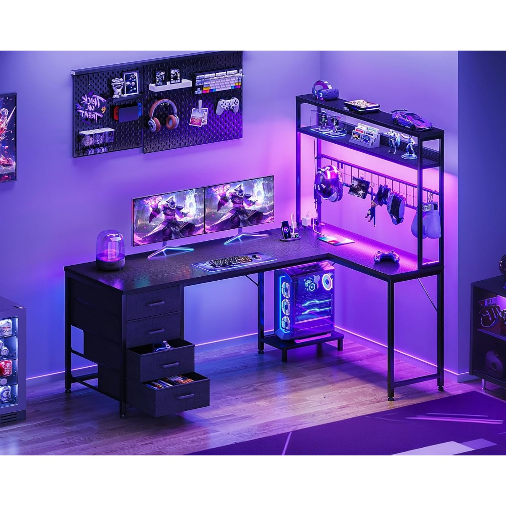 Игровой стол AODK L-образной ф – обзор и цена Gaming Desk With Hutch