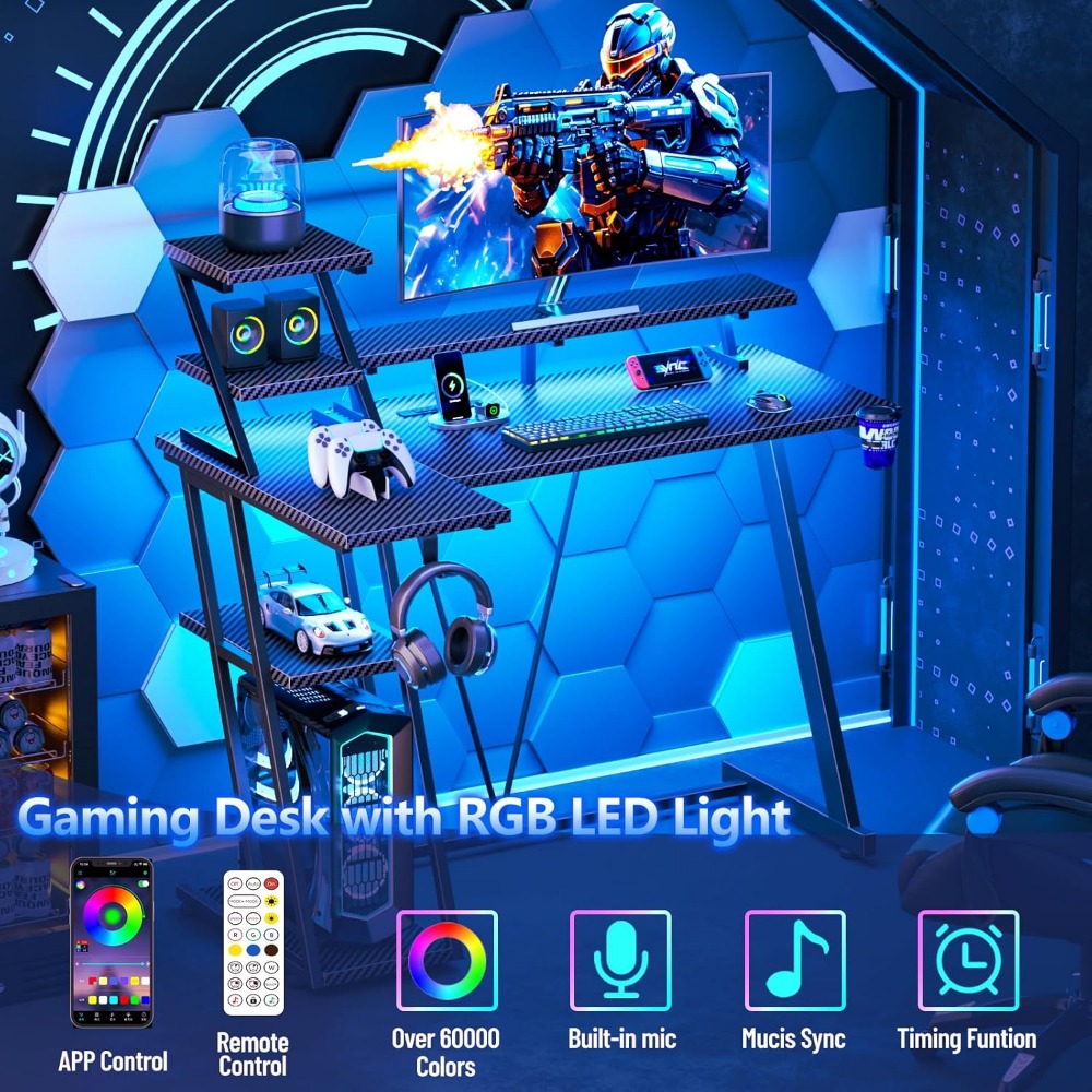 39-дюймовый игровой стол преми – обзор и цена Gaming Desk With Hutch