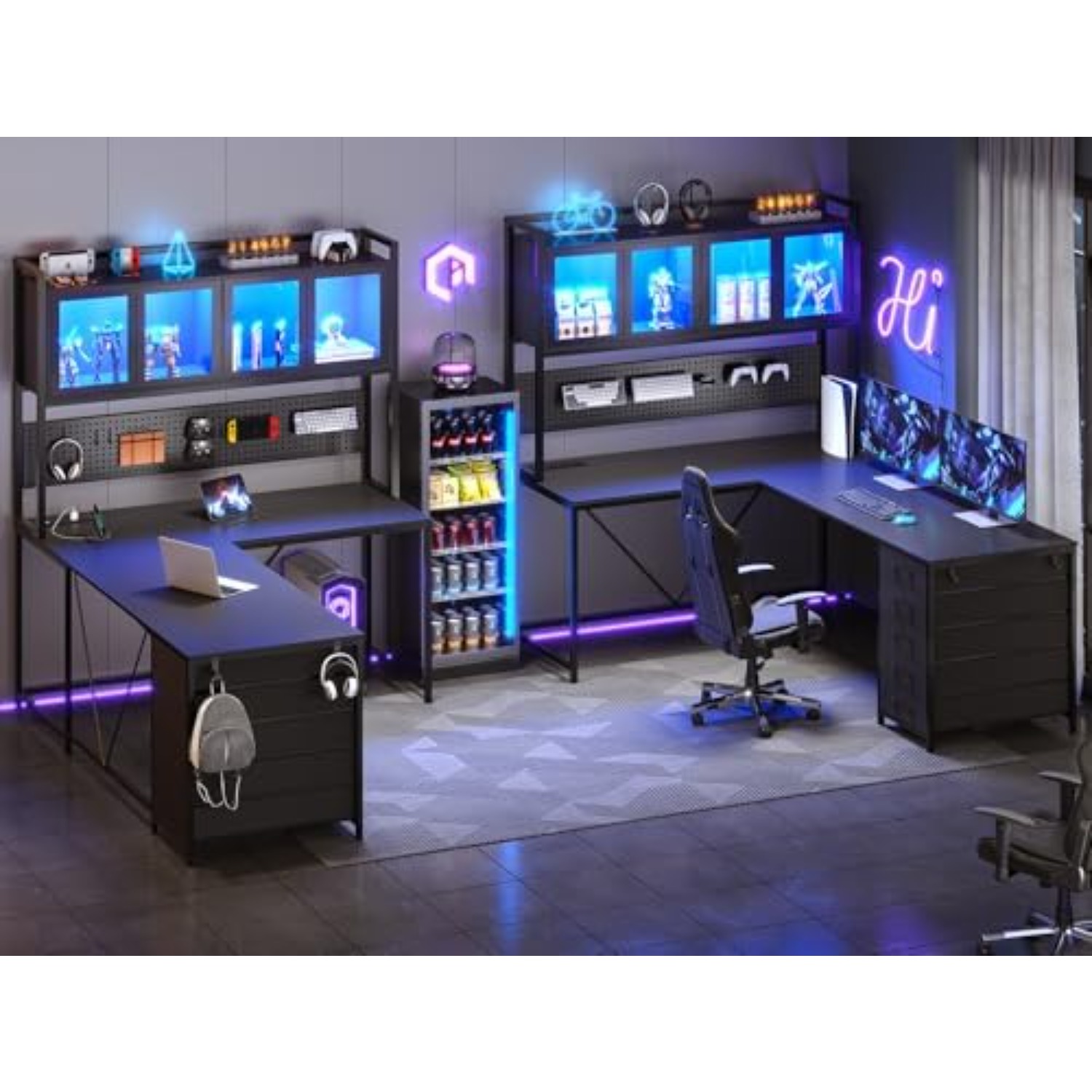 Угловой игровой стол L-образно – обзор и цена Gaming Desk With Hutch