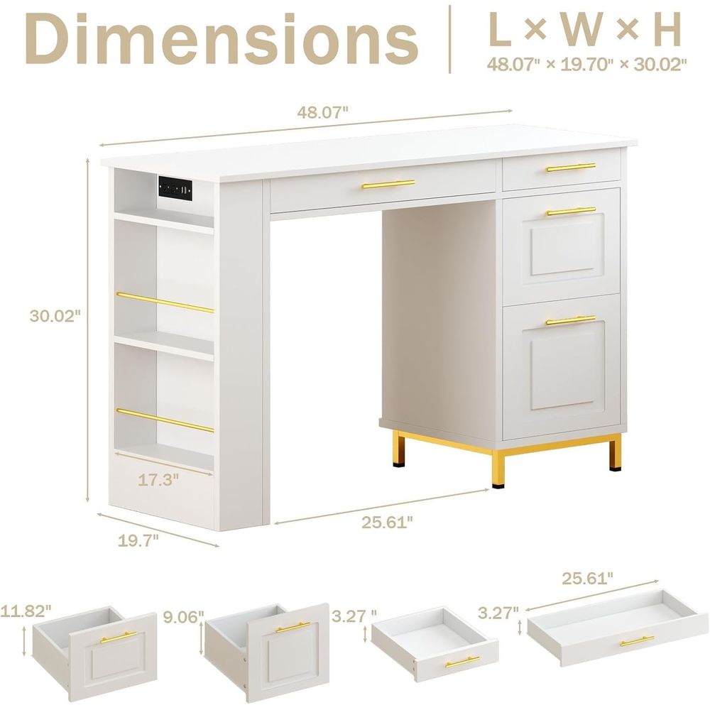 Белый компьютерный стол с ящик – обзор и цена Office Furniture Outlet